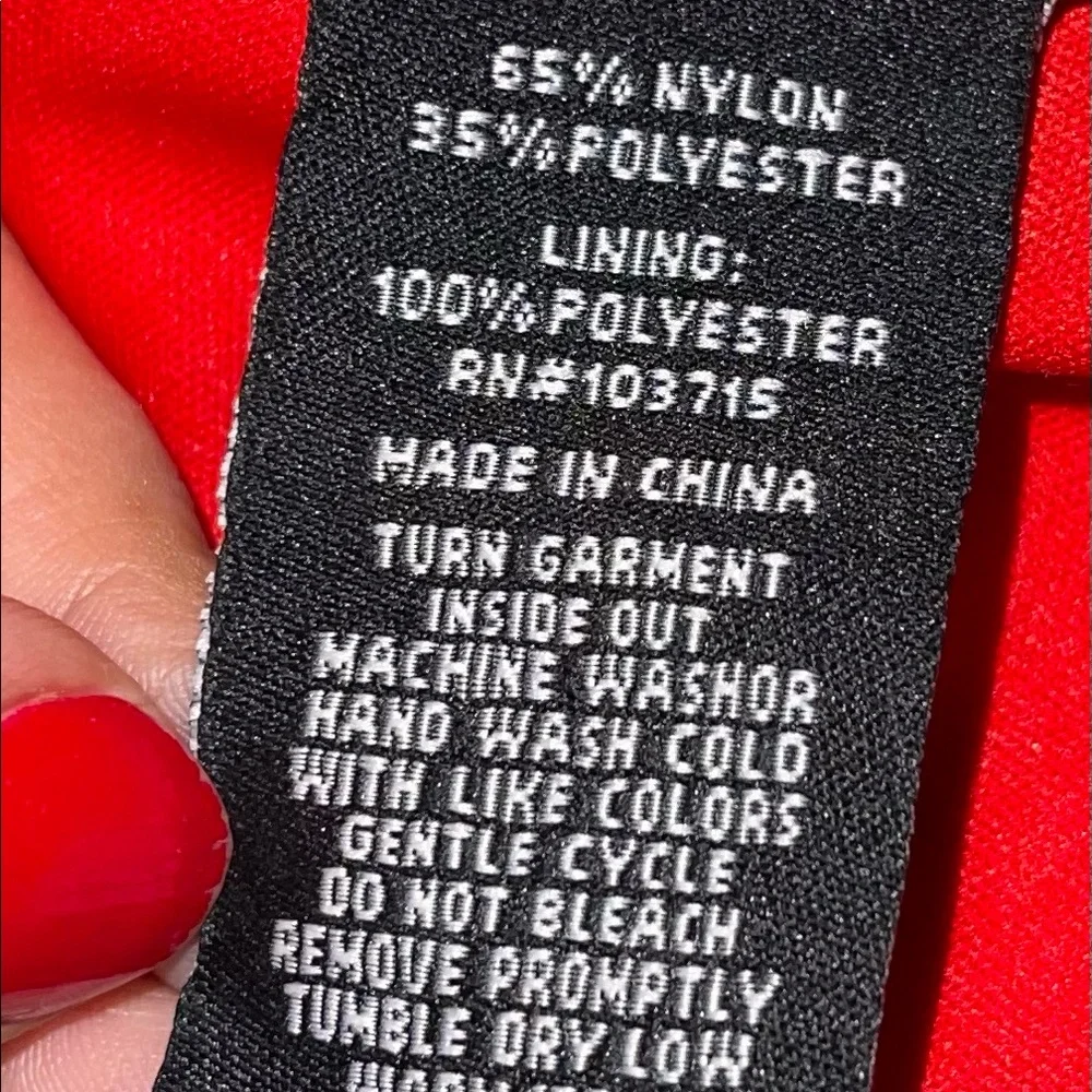 Sharagano Lace Red BlackTank Dress Sz 6P - Picture 6 of 7